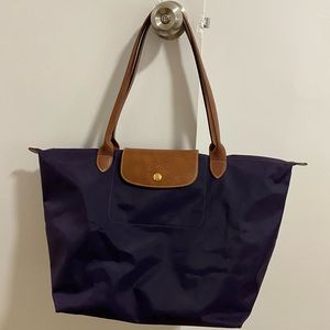 Longchamp Purple Le Pliage Medium Bag
